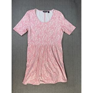 Lands End Dress Floral Pockets Short Sleeve Casual Trad Wife Size XL